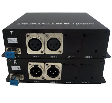 2ch equilibró audio de XLR al convertidor de la fibra con un solo conector óptico del modo ST/LC/FC/SC