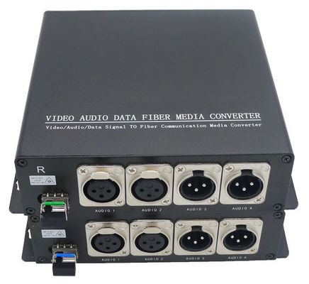 Audio bidireccional de 2-Ch Xlr al audio de la voz de la difusión del convertidor de la fibra sobre una sola fibra de Sc/St/Fc/Lc