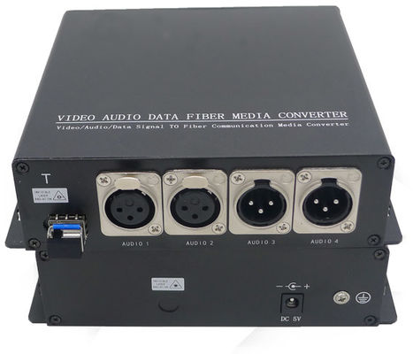 2 el Pin XLR de la manera 3 equilibró audio análogo sobre transmisor-receptor del suplemento de la fibra