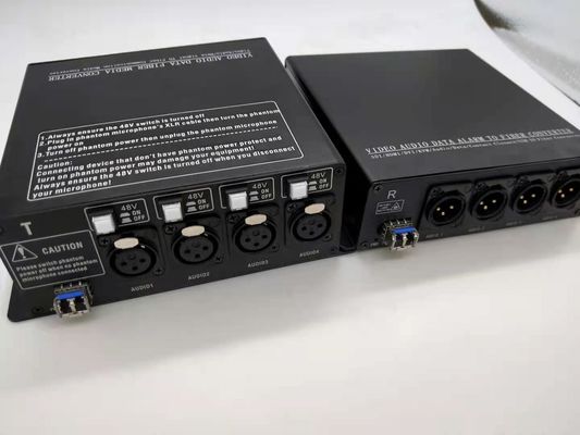 XLR de Digitaces al convertidor de la fibra óptica con 48V cambiable Phantom Power Supply