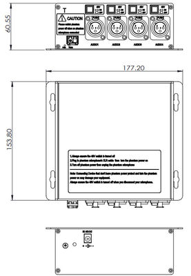 XLR de Digitaces al convertidor de la fibra óptica con 48V cambiable Phantom Power Supply
