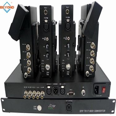 Cámara de televisión a OB Van sobre el convertidor del multiplexor de la fibra en EFP, cuenta de la ayuda, remota, genlock