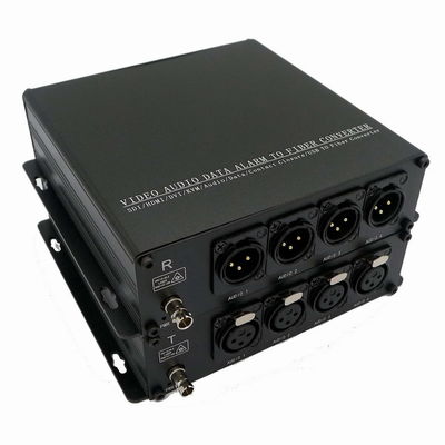 4Ch equilibró audio al convertidor de la fibra con el módulo de SFP del conector XLR