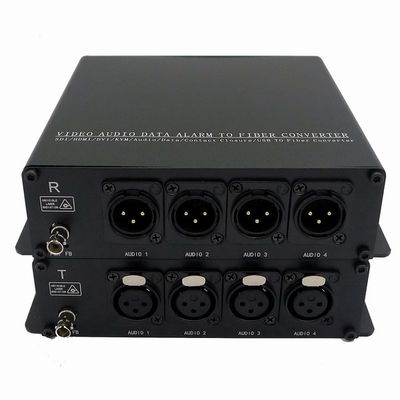 Fibra óptica de AES EBU al convertidor audio análogo 4ch con la sola fibra